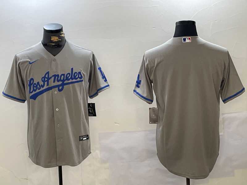 Men%27s Los Angeles Dodgers Blank Grey With los Cool Base Stitched Jersey->new york mets->MLB Jersey